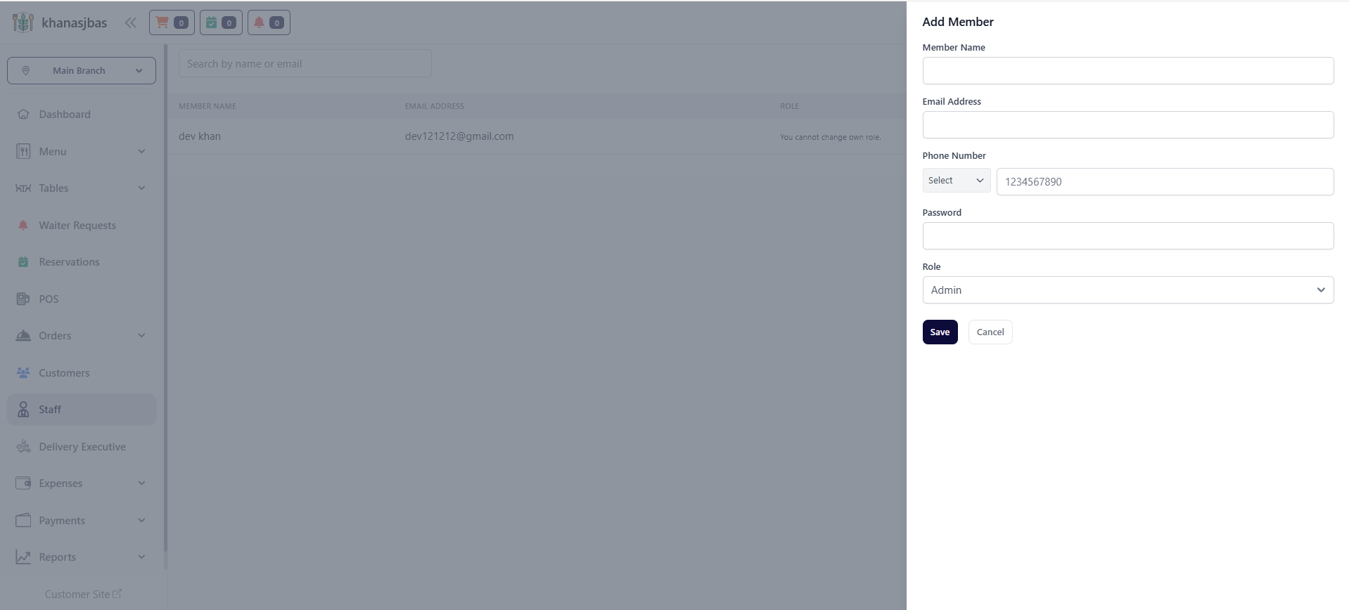 Staff Management (Add Member) Image
